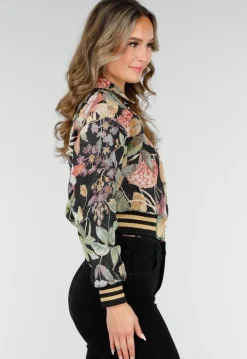 Bloemenprint Cropped Bomber Jack