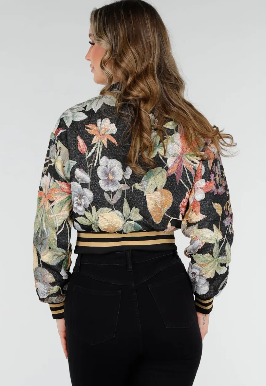 Bloemenprint Cropped Bomber Jack