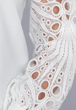 Blouse met Gehaakte Mouwen in Wit