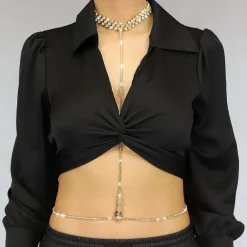 Bodychain met Choker en Steentjes