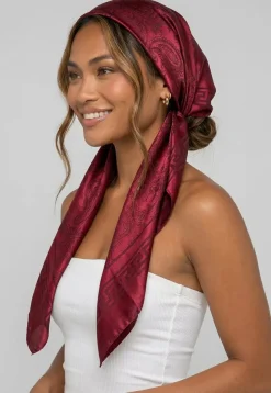 Bordeaux Bandana met Jacquardprint en Glanzende Afwerking