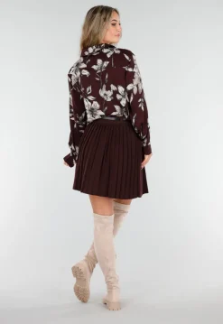 Bordeaux Blouse met Bloemenprint