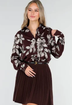 Bordeaux Blouse met Bloemenprint