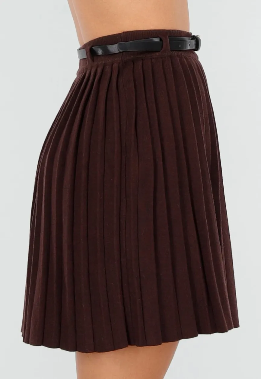 Bordeaux Plissérok met Riem