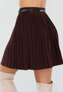 Bordeaux Plissérok met Riem