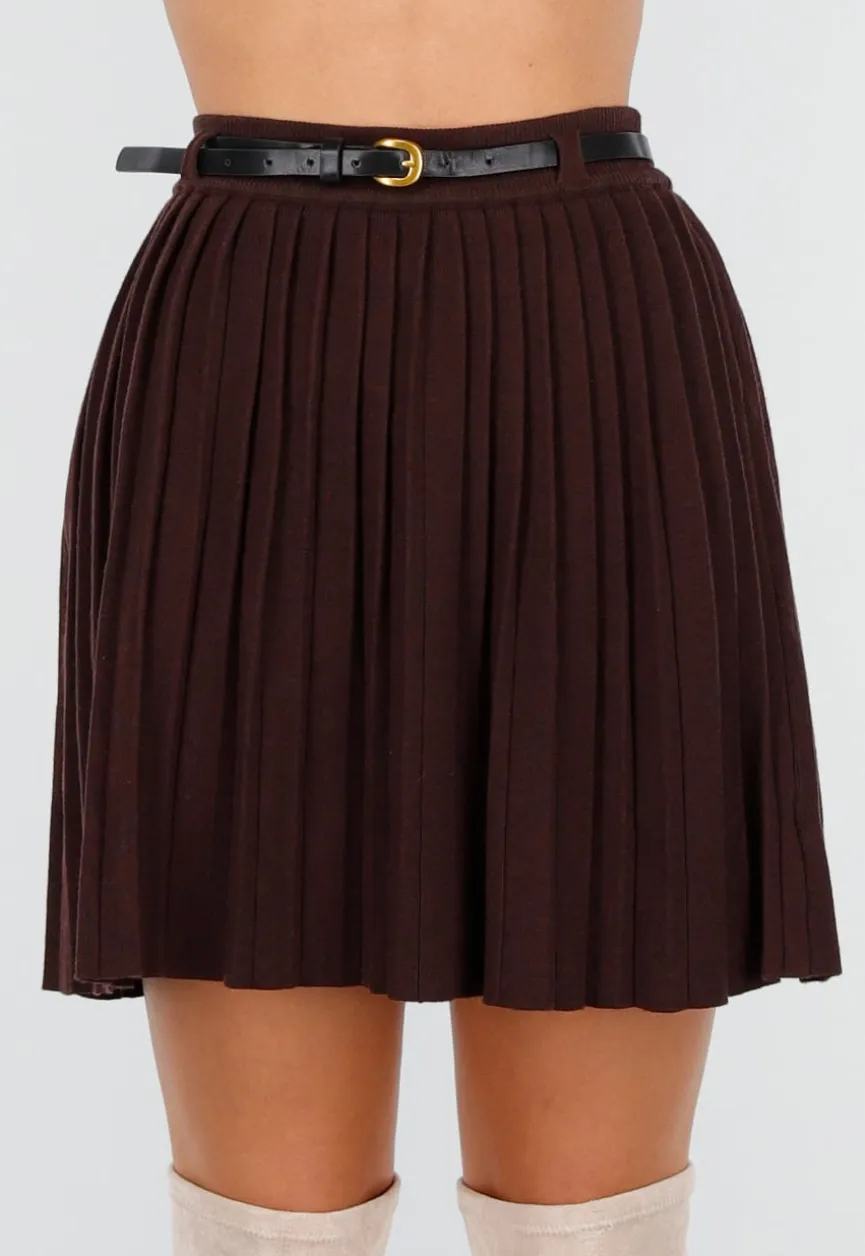 Bordeaux Plissérok met Riem
