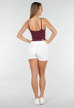 Bordeaux Sport Top met Spaghettibandjes en Pads
