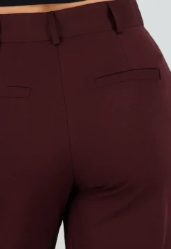 Bordeaux Wide Leg Broek met High Waist