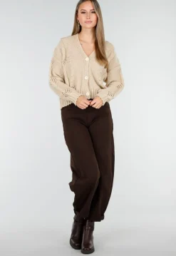 Bruine Balloon Jeans met Hoge Taille
