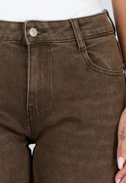 Bruine Denim Cargo Barrel Jeans met Zijzakken