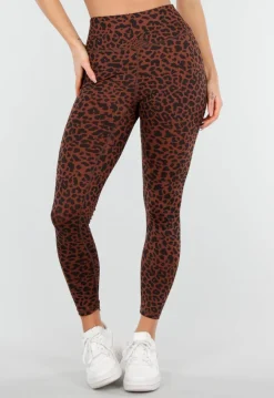 Bruine High Waist Sportlegging met Panterprint
