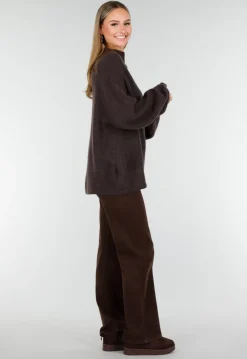 Bruine Instappers met Suede Look en Stevige Zool