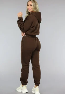 Bruine Lounge Set met Cropped Trui