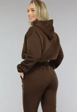 Bruine Lounge Set met Cropped Trui