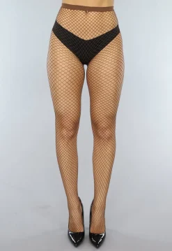 Bruine Net Panty met Medium Patroon