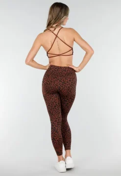 Bruine Sporttop met Leopardprint en Pads