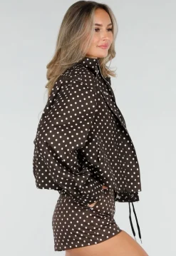 Bruine Tweedelige Polkadot Set met Jack en Short