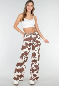 Bruine Western Riem met Koeienprint