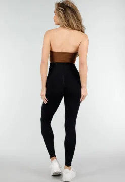 Bruine Wrap Halter Crop Top met Open Rug en Push Up Pads