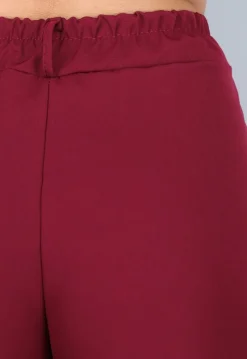 Burgundy Gilet Co Ord Set met Pantalon