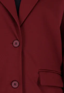 Burgundy Stretch Blazer met Schoudervullingen
