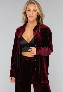 Burgundy Velours Two Piece