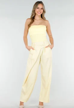 Butter Yellow Bandeau Top met Stretch