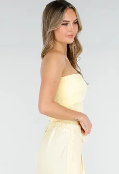 Butter Yellow Bandeau Top met Stretch