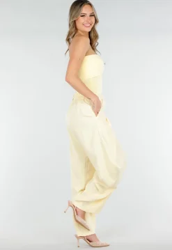 Butter Yellow Bandeau Top met Stretch