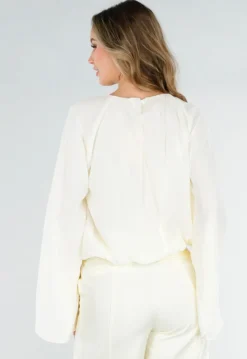 Butter Yellow Blouse met Wijde Mouwen