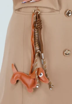 Camelkleurige Mouwloze Blazerjurk met Goudkleurige Knopen