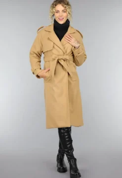 Camel Trenchcoat met Ceintuur