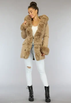 Camel Winterjas met Bont
