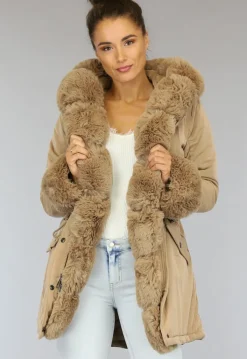 Camel Winterjas met Bont