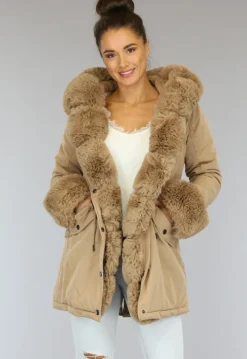 Camel Winterjas met Bont