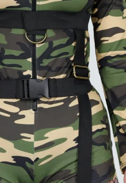 Camouflage Legerkostuum met Riemdetails en Stretch