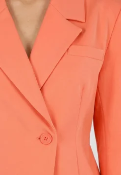 Coral Double Breasted Blazer met Reverskraag