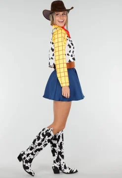 Cowgirl Kostuum met Geruite Blouse Gilet en Rode Bandana