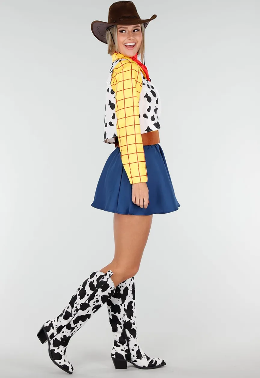 Cowgirl Kostuum met Geruite Blouse Gilet en Rode Bandana
