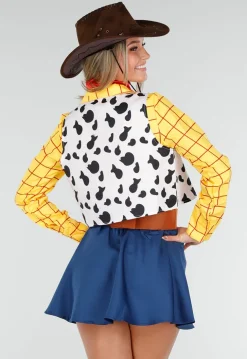 Cowgirl Kostuum met Geruite Blouse Gilet en Rode Bandana