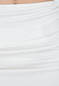 Crème Driedelige Bikini Set met Verstelbaar Rokje