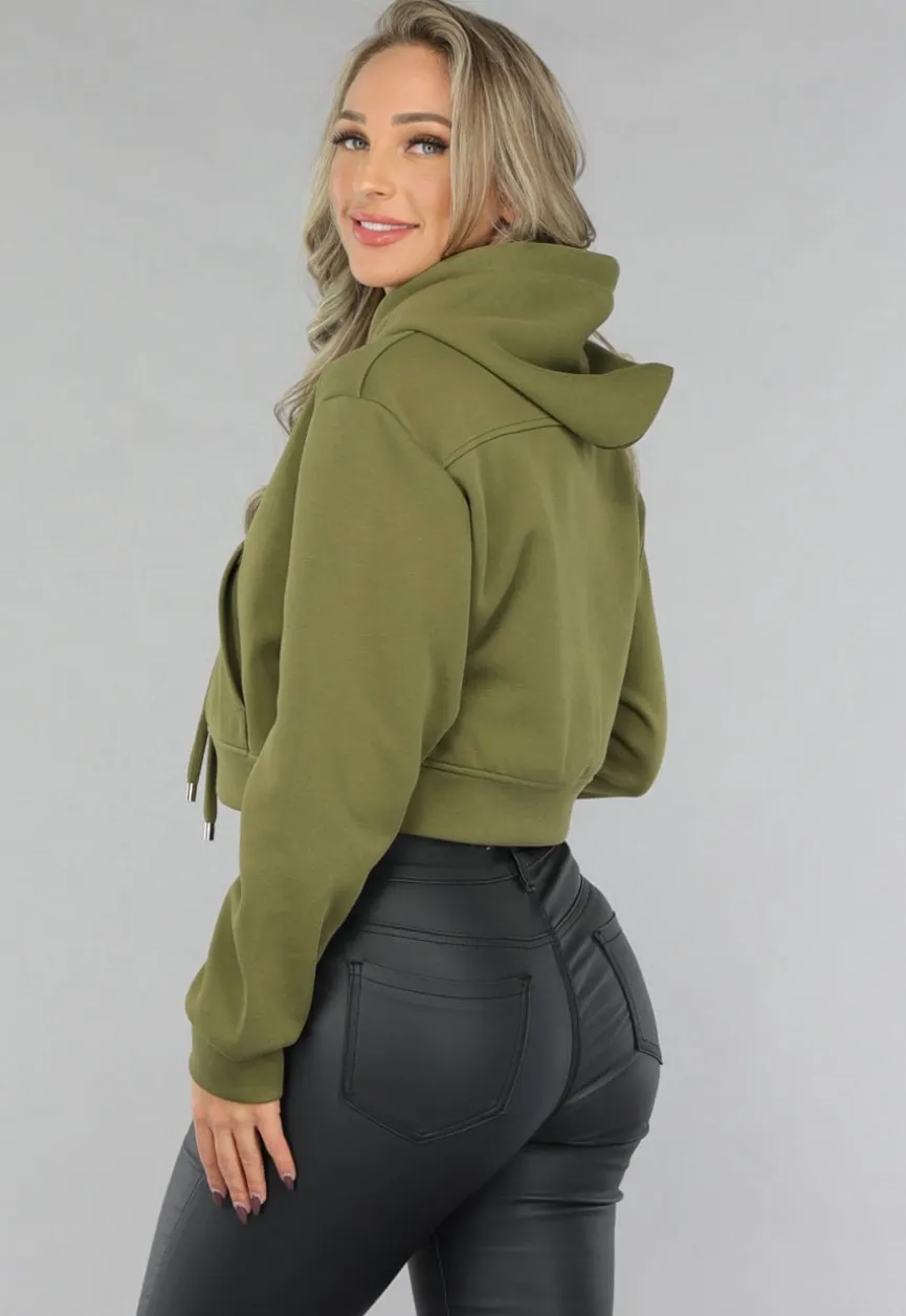 Cropped Khaki Capuchon Sweater