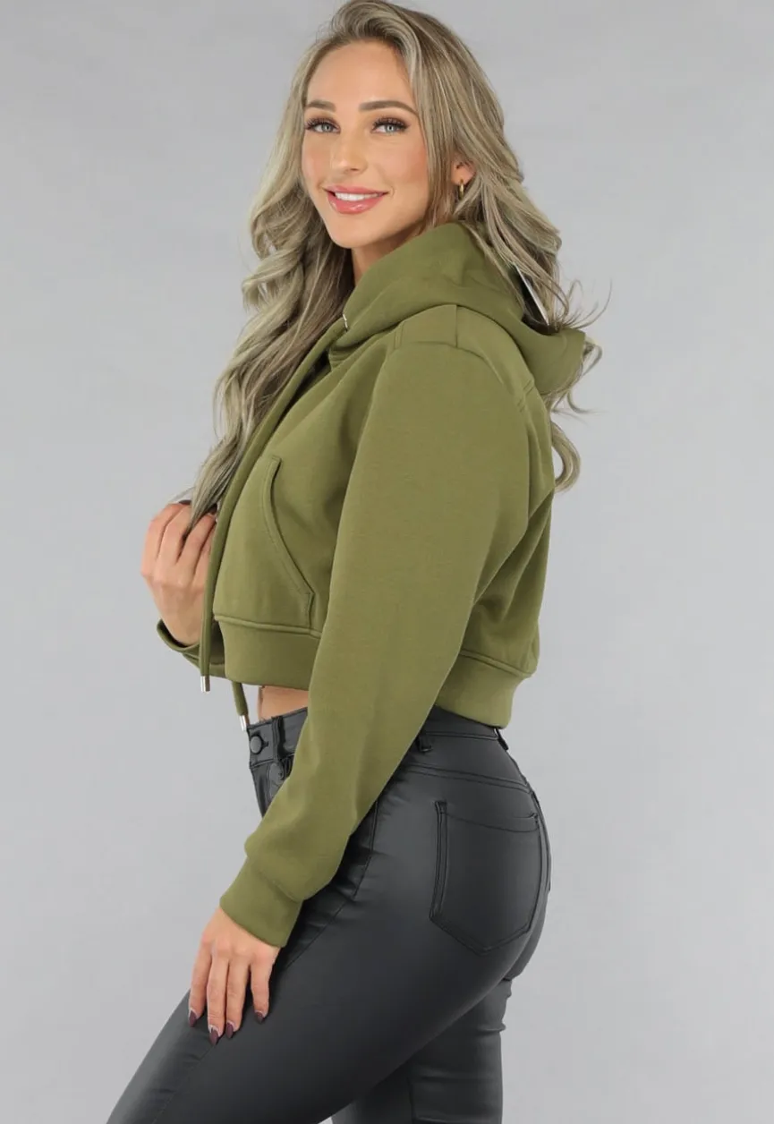 Cropped Khaki Capuchon Sweater