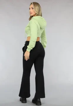 Cropped Korset Look Vestje In Groen