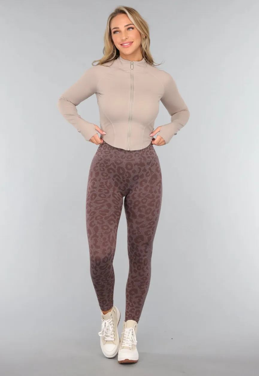 Cropped Sportjasje met Hoge Kraag