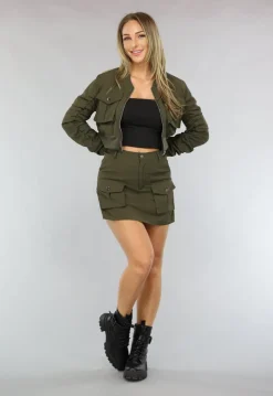 2-Delige Khaki Set met Cargo Zakken