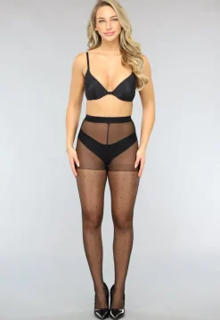 15 Denier Matte Polkadot Panty met Corrigerend Vlak
