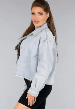 Denim Blouse Jasje met Rafels