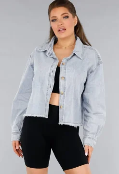 Denim Blouse Jasje met Rafels