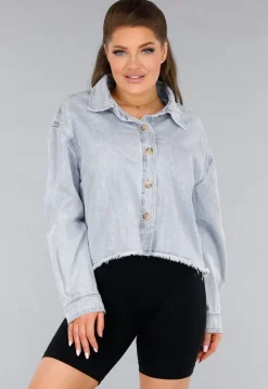Denim Blouse Jasje met Rafels